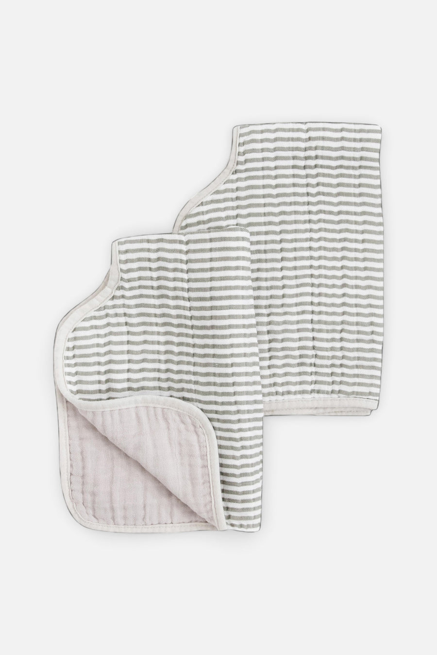 Little Unicorn Cotton Muslin Burp Cloth Set of 2 in Grey Stripe – back view
