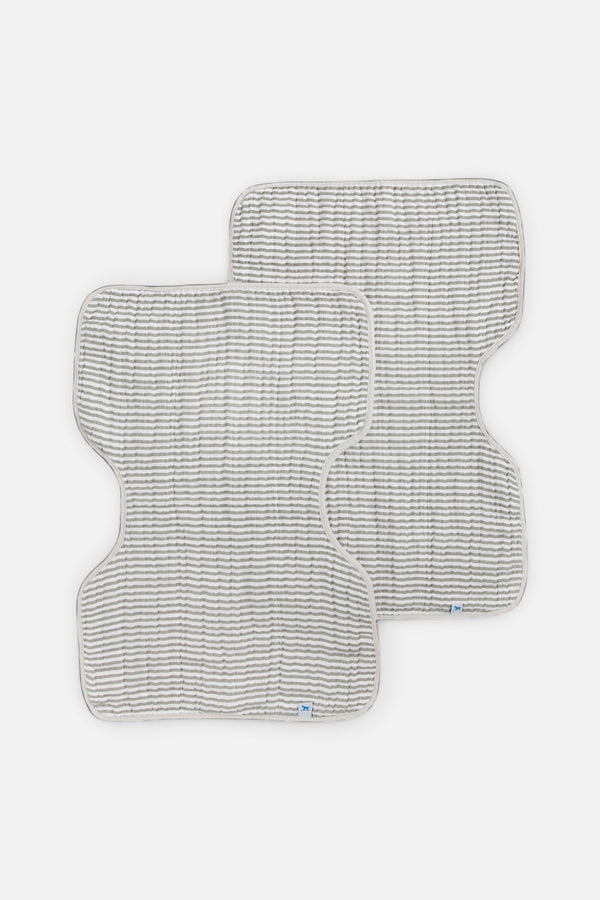 Little Unicorn Cotton Muslin Burp Cloth Set of 2 in Grey Stripe