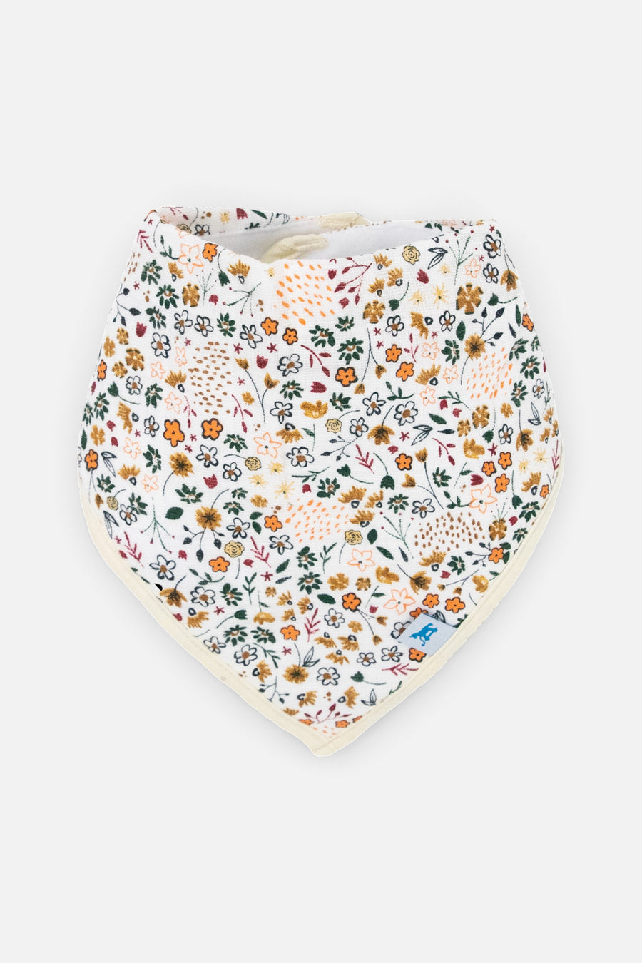 Little Unicorn Cotton Muslin + Fleece Bandana Bib Set of 4 in Pressed Petals – back view