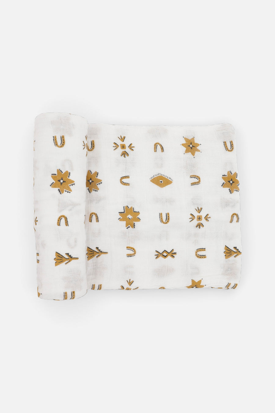 Little Unicorn Cotton Muslin Swaddle Blanket in Conchos – back view