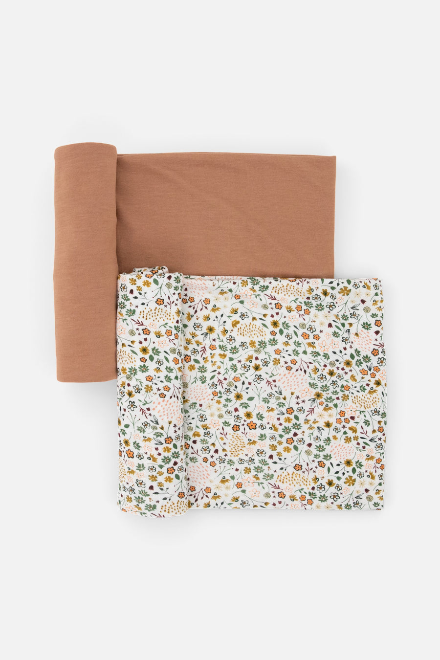 Little Unicorn Stretch Knit Swaddle Blanket Set of 2 in Pressed Petals – front view