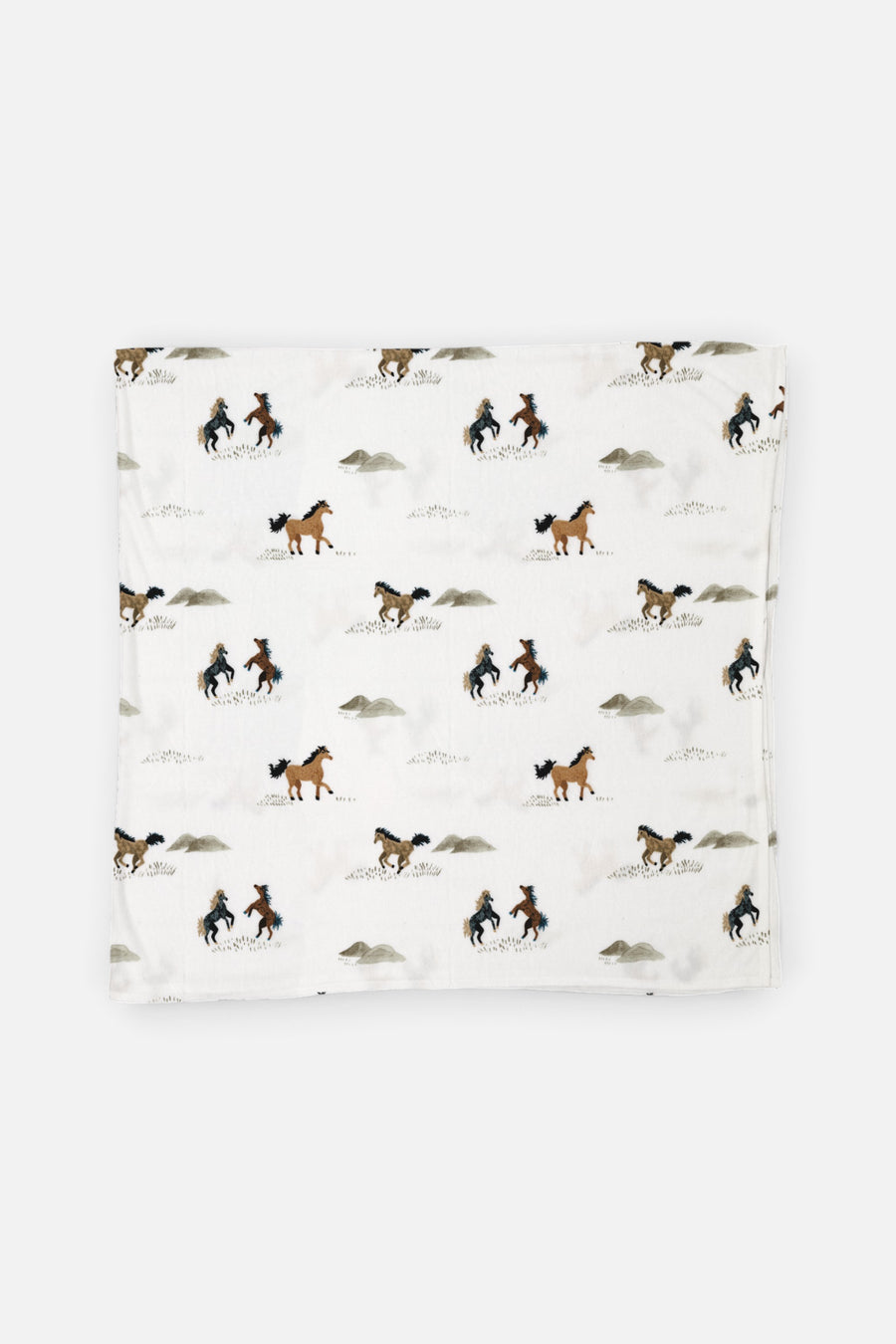 Little Unicorn Stretch Knit Swaddle Blanket Set of 2 in Wild Horses – back view