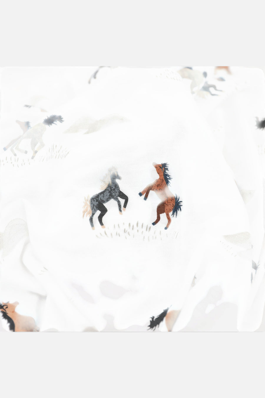 Little Unicorn Stretch Knit Swaddle Blanket Set of 2 in Wild Horses – detail