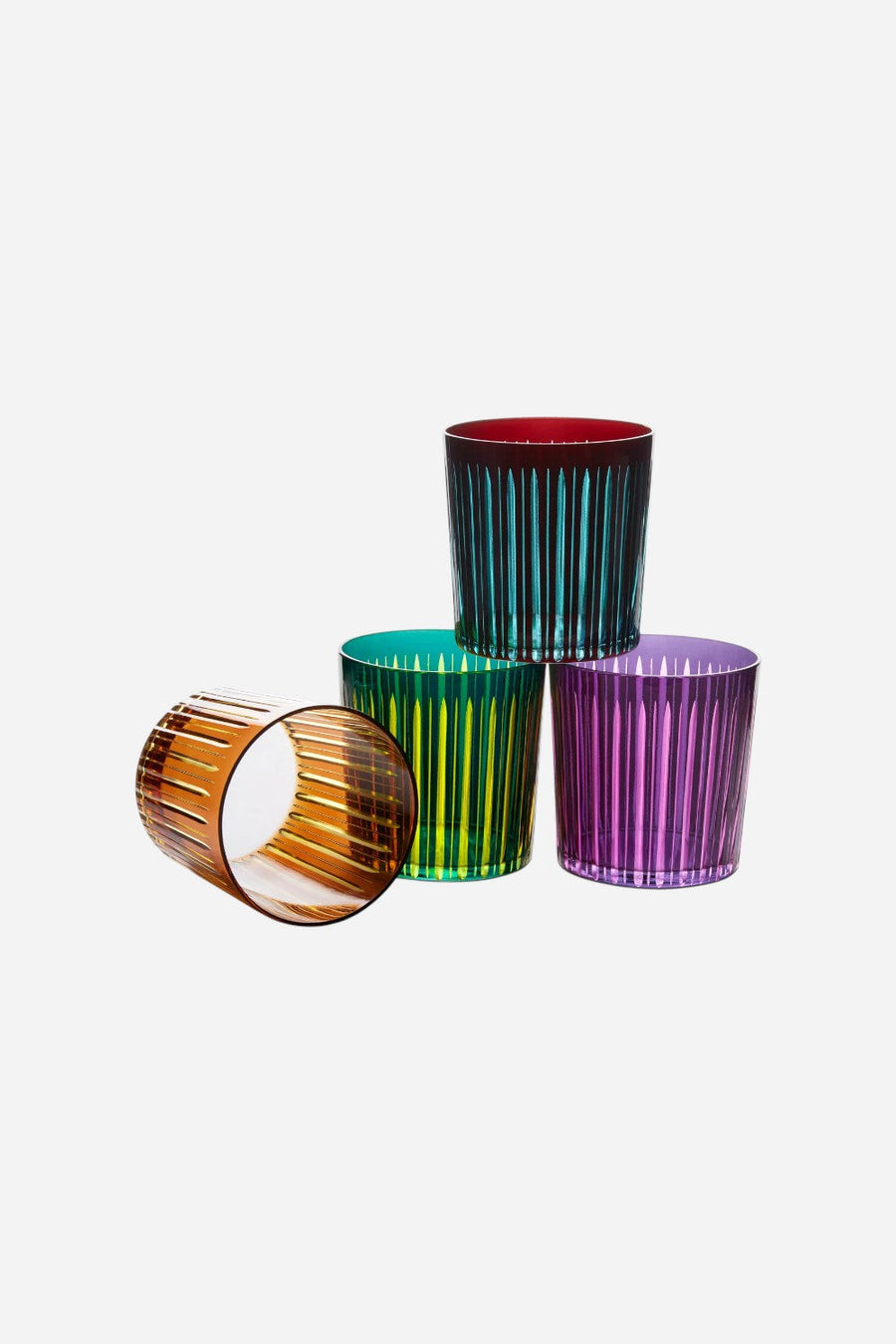 L'Object Prism Double Old Fashioned Glasses - Assorted Set of 4 – side view