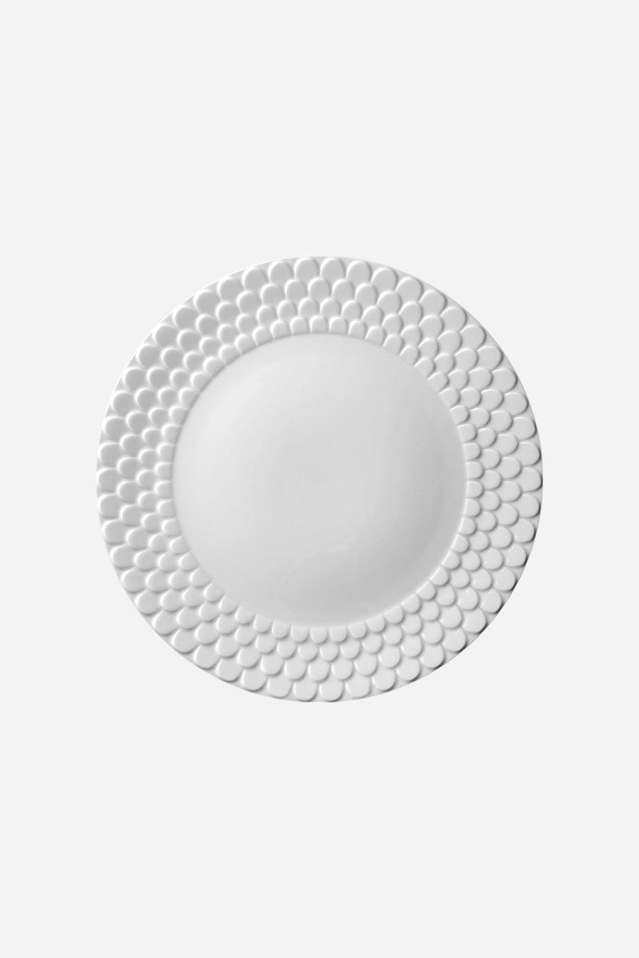 L'Objet Aegean Charger in White – front view