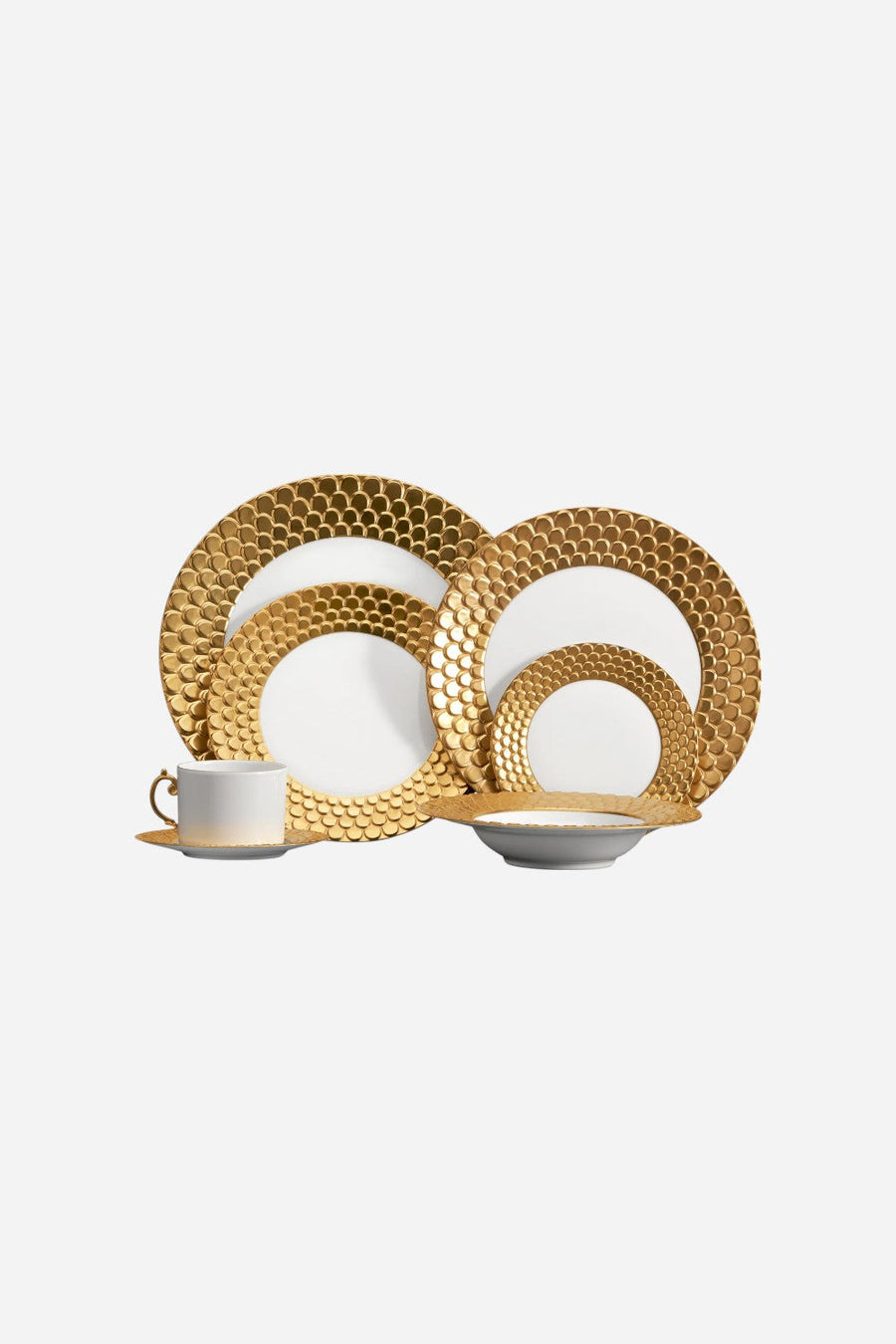 L'Objet Aegean Dinner Plate in Gold – back view
