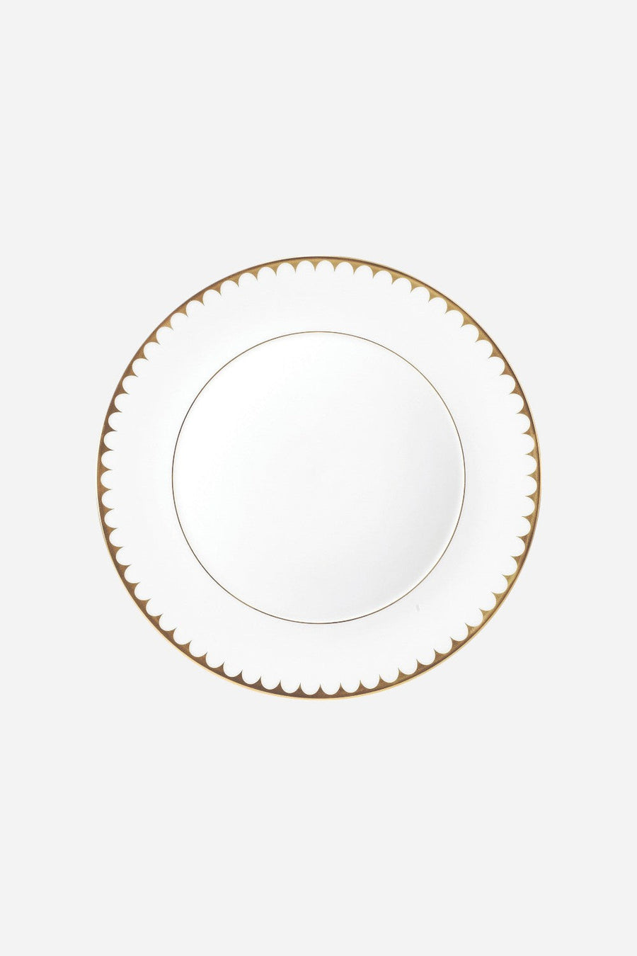 L'Objet Aegean Filet Dinner Plate in Gold – front view