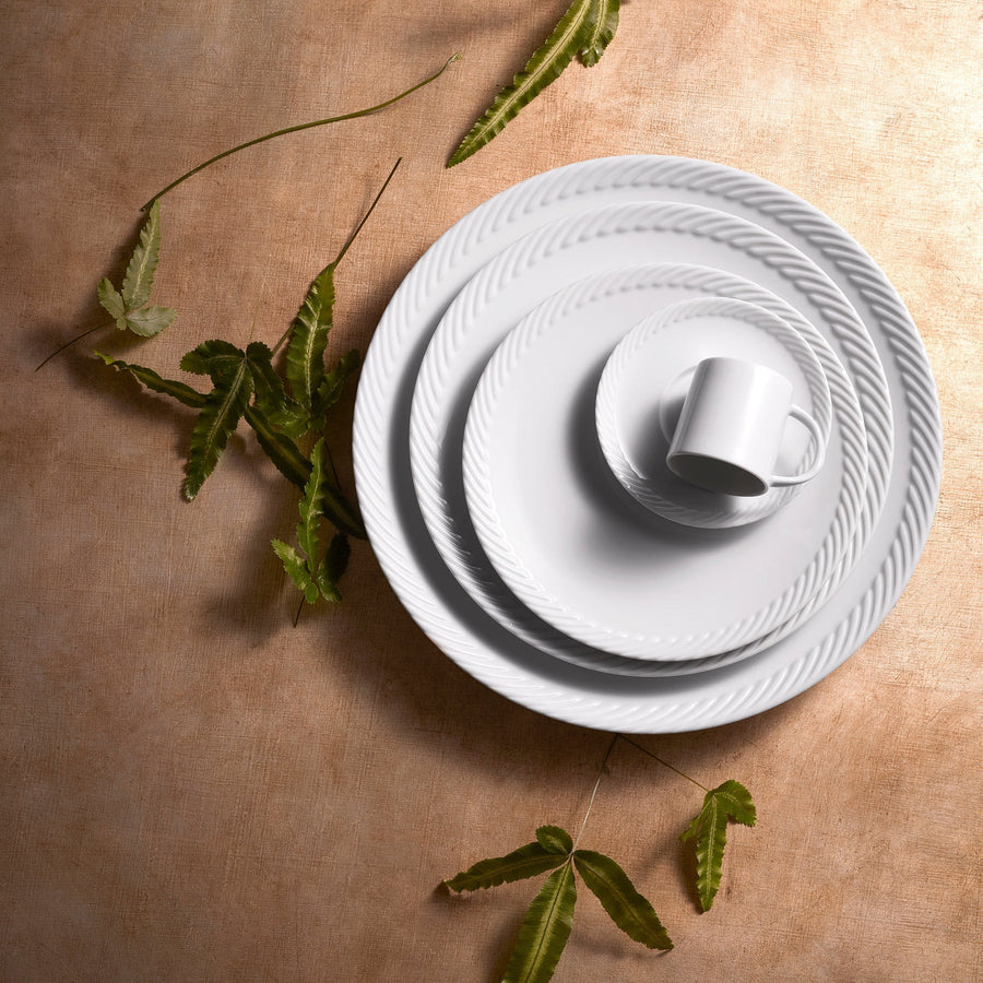 L'Objet Corde Bread + Butter Plate in White – back view