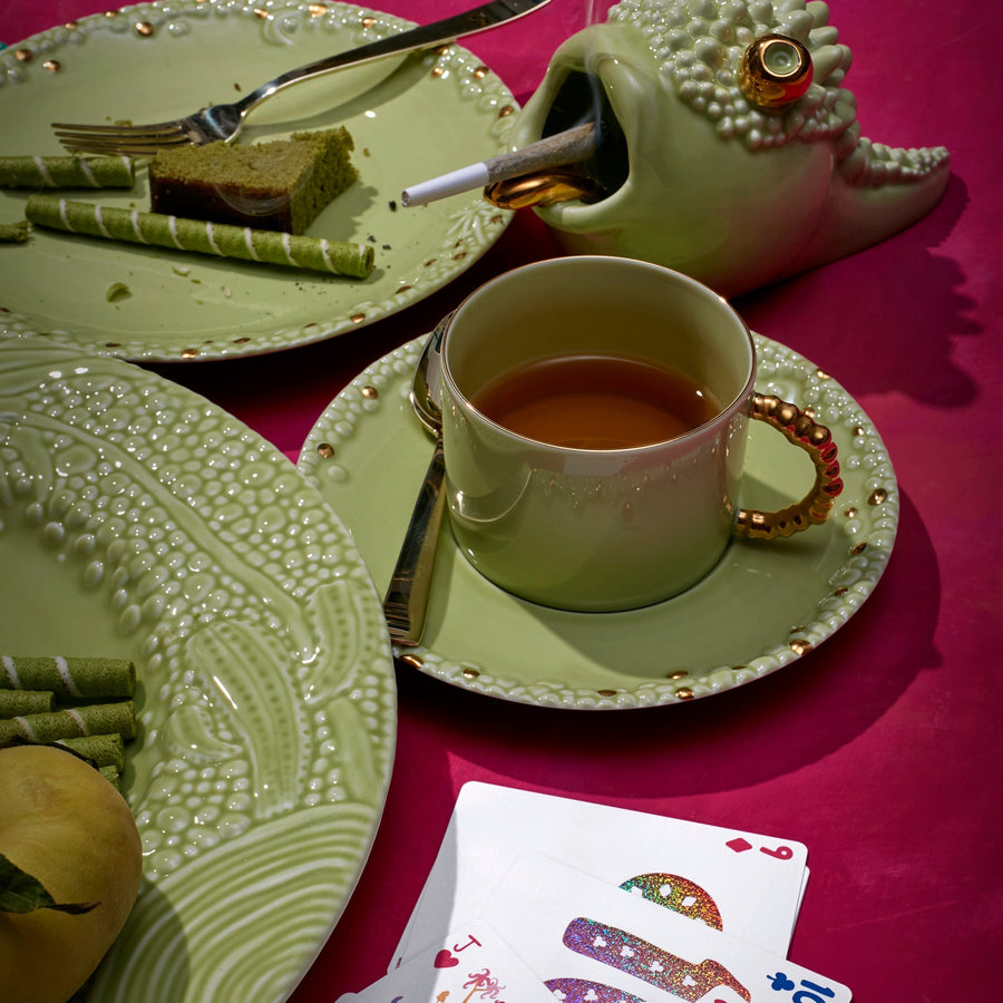 L'Objet Haas Mojave Dessert Plate in Matcha/Gold – detail