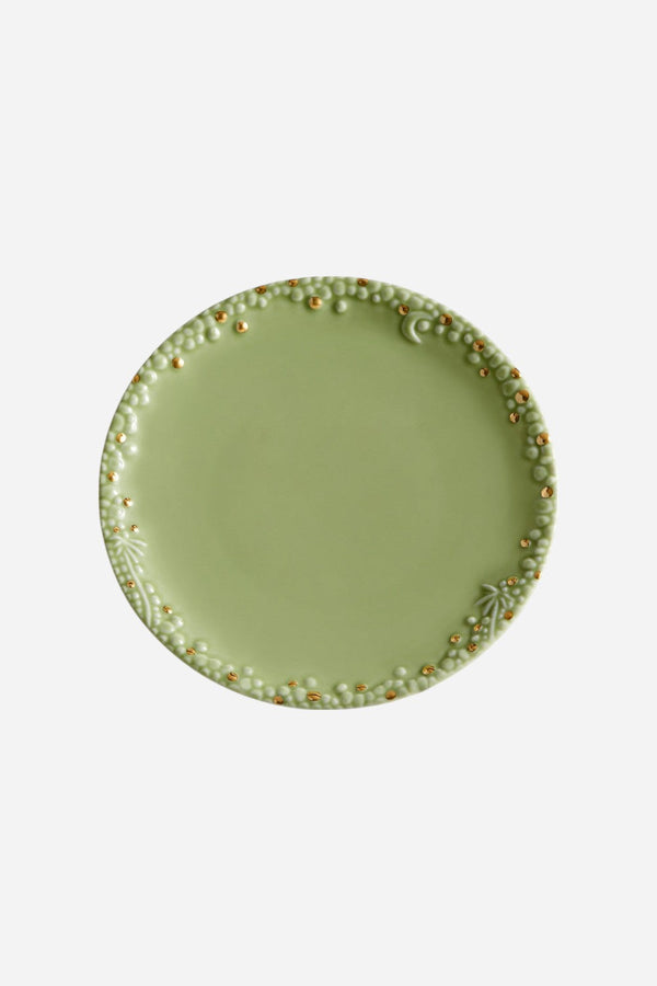 L'Objet Haas Mojave Dessert Plate in Matcha/Gold