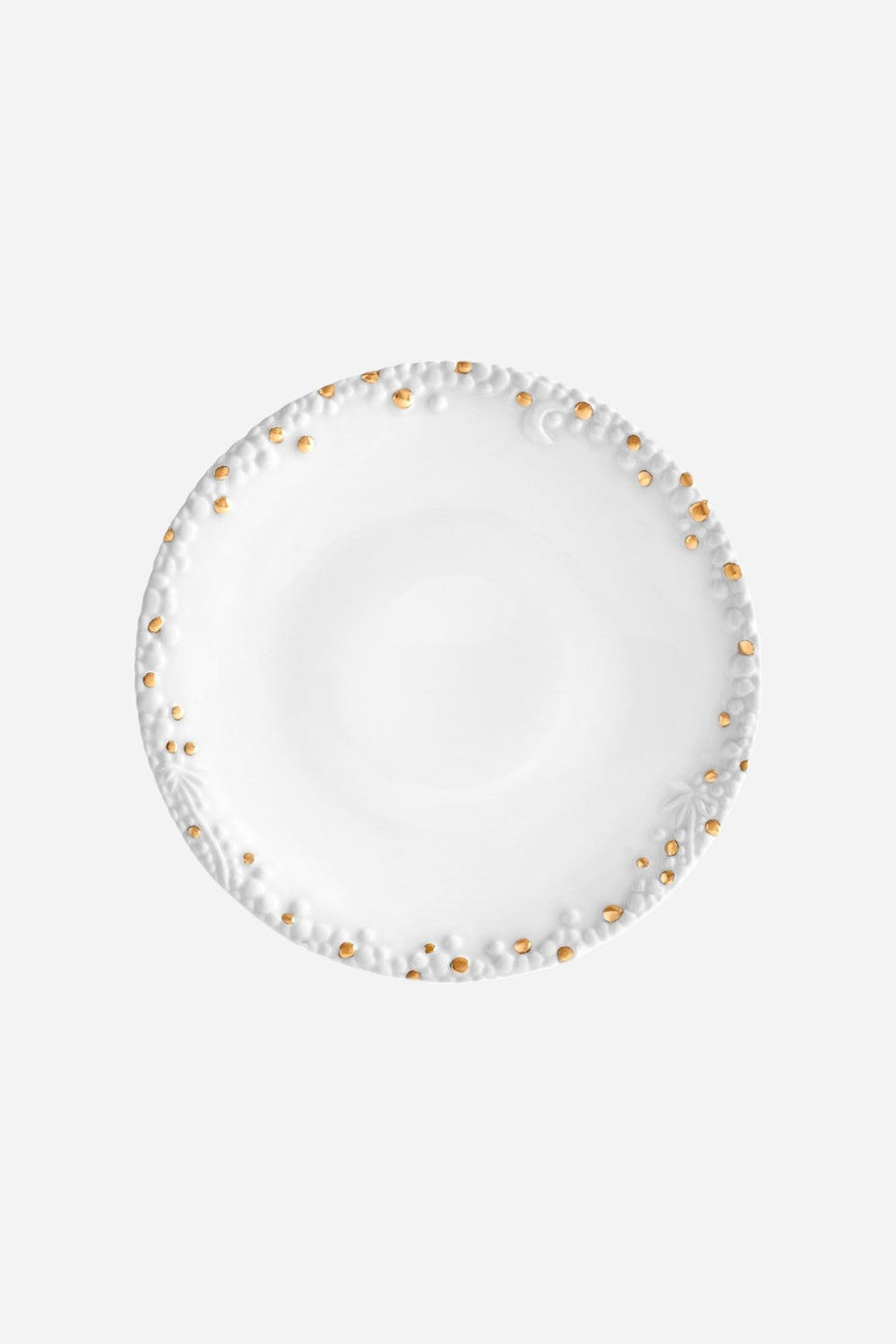 L'Objet Haas Mojave Dessert Plate in White/Gold – front view