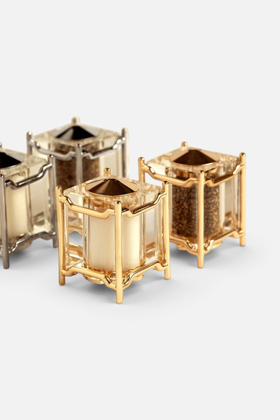L'Objet Han Spice Jewels Salt & Pepper Shakers in Gold – back view