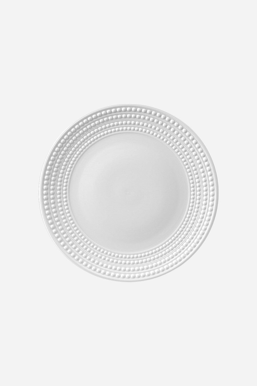 L'Objet Perlée Charger in White – front view