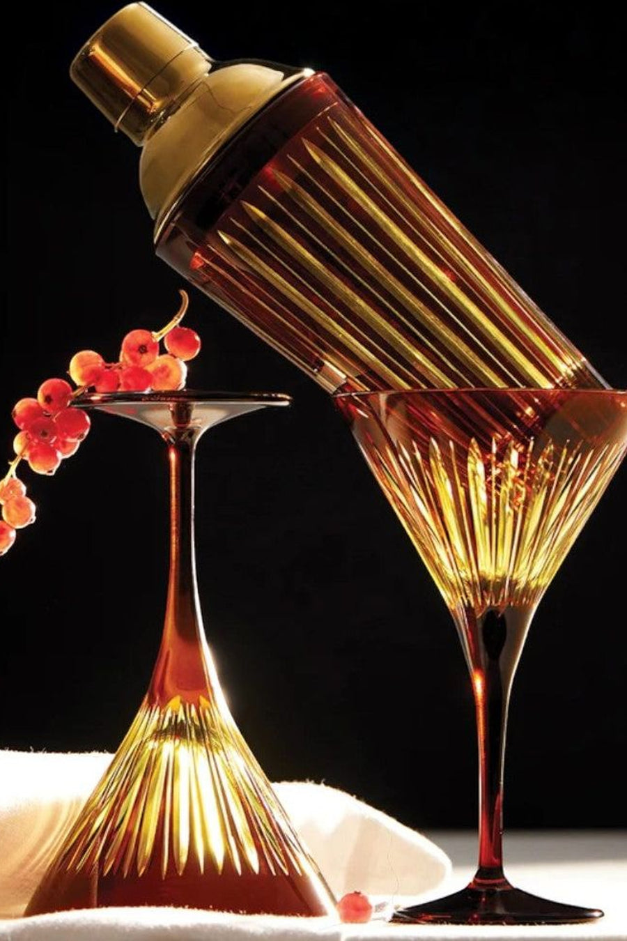 L'Objet Prism Amber Cocktail Set – back view