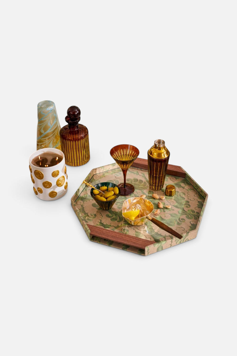 L'Objet Prism Amber Cocktail Set – side view
