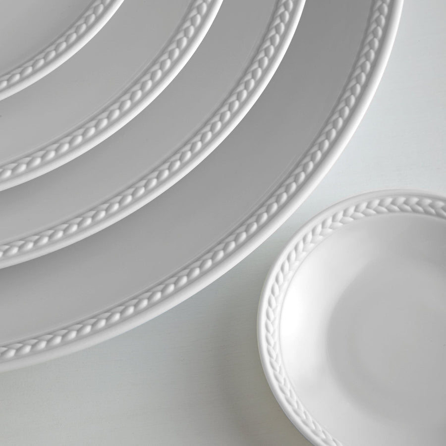 L'Objet Soie Tressée Dessert Plate in White – back view