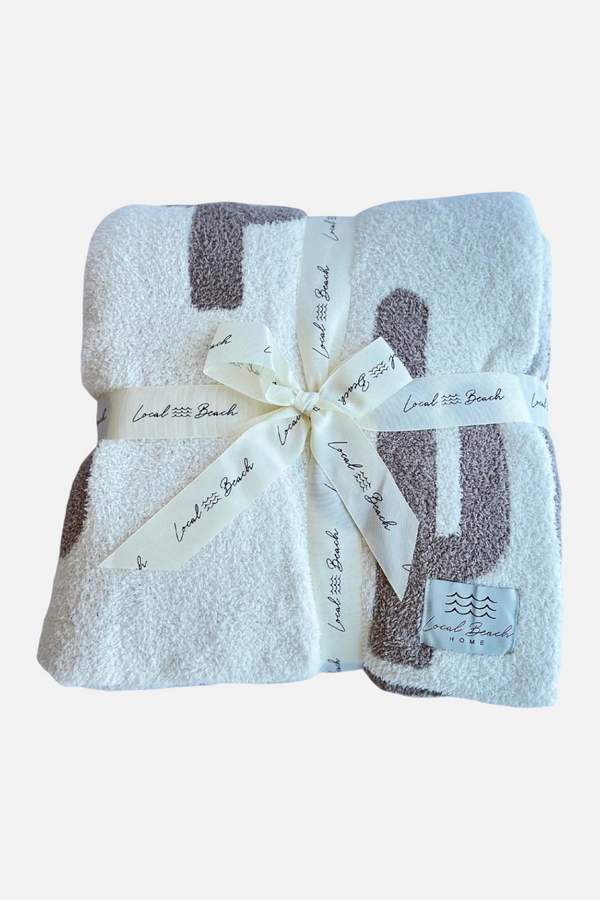 Local Beach Cactus Home Blanket in Taupe