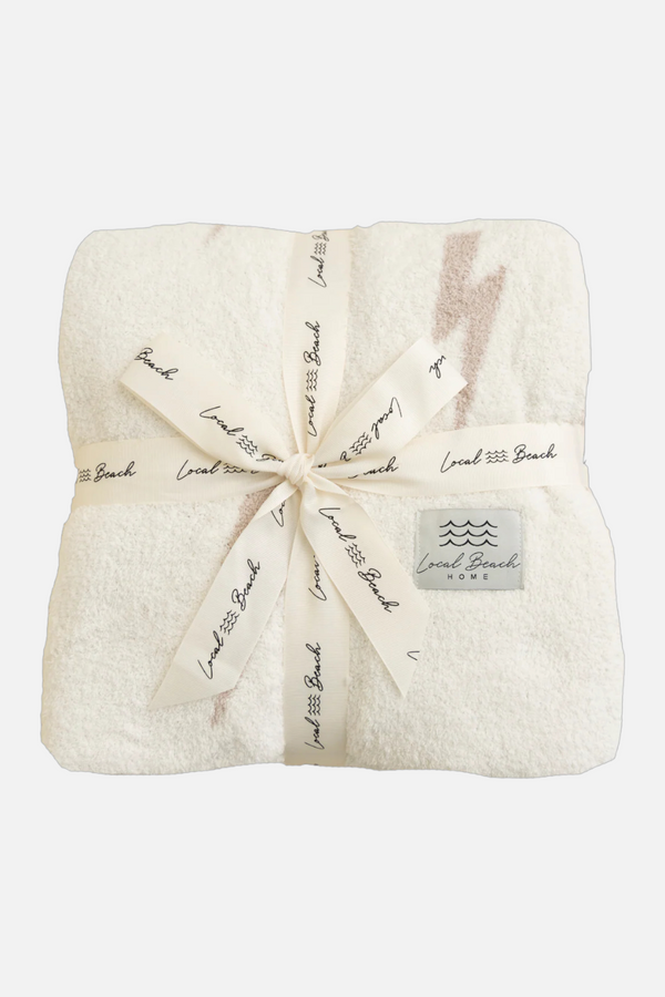 Local Beach Lighting Bolt Home Blanket in Sand/Cream