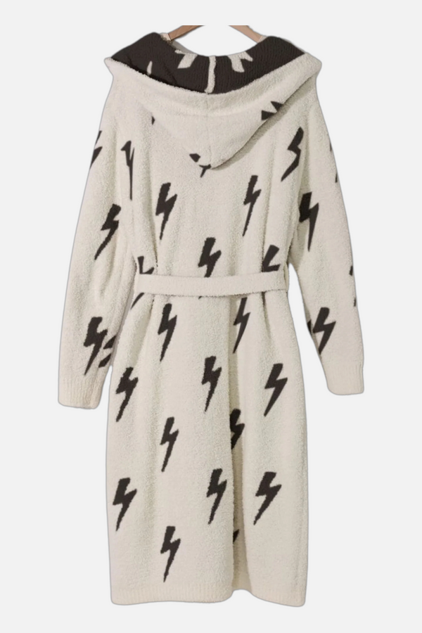 Local Beach Lightning Bolt Robe in Black