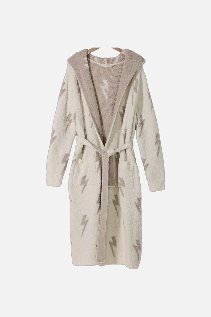 Local Beach Lightning Bolt Robe in Sand – front view