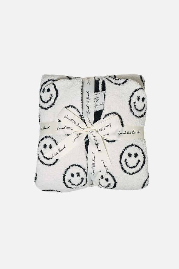 Local Beach Smiley Luxe Robe Black