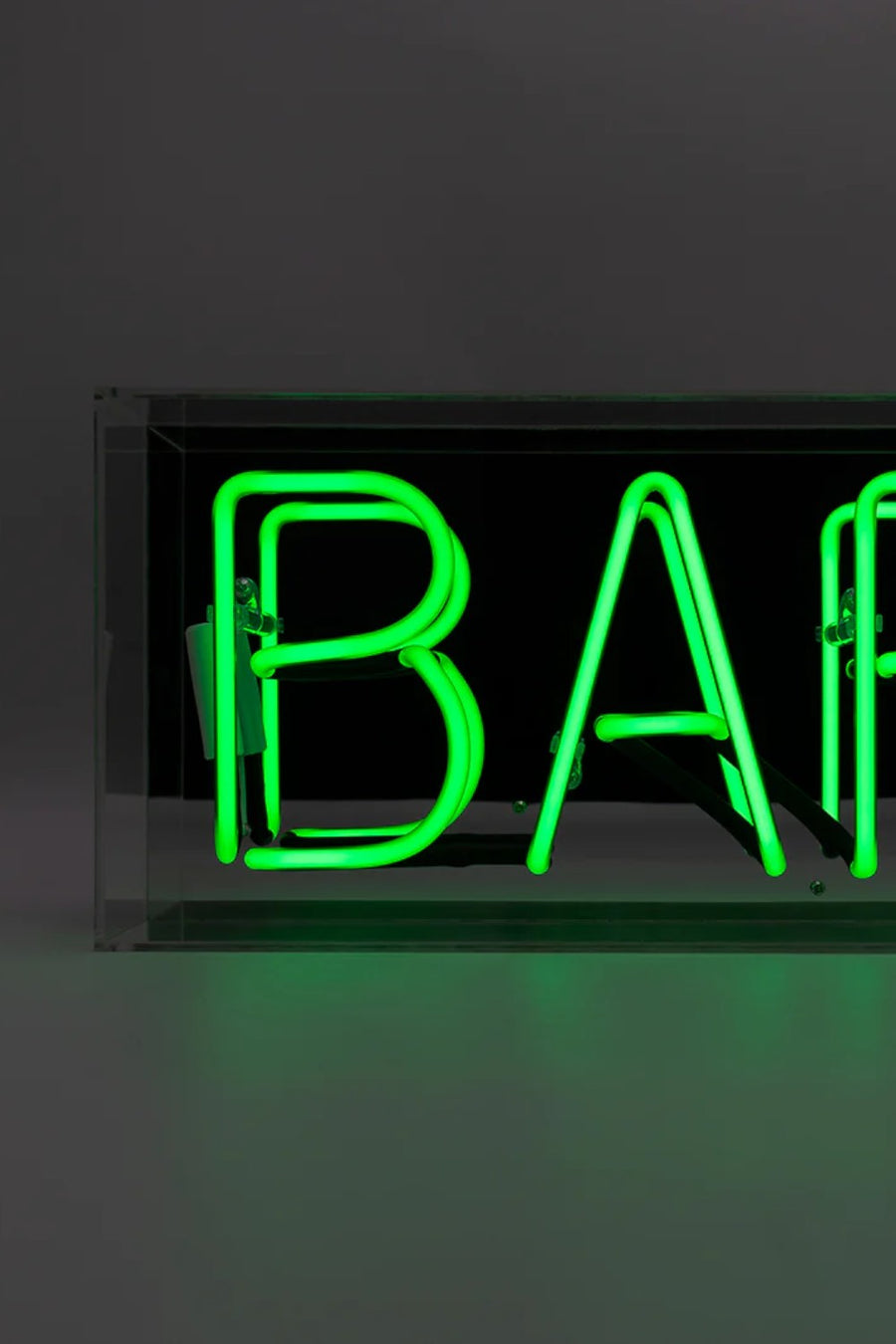 Locomocean 'Bar' Acrylic Box Neon Light In Green – detail