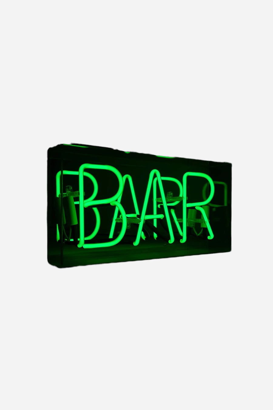 Locomocean 'Bar' Acrylic Box Neon Light In Green – flat lay