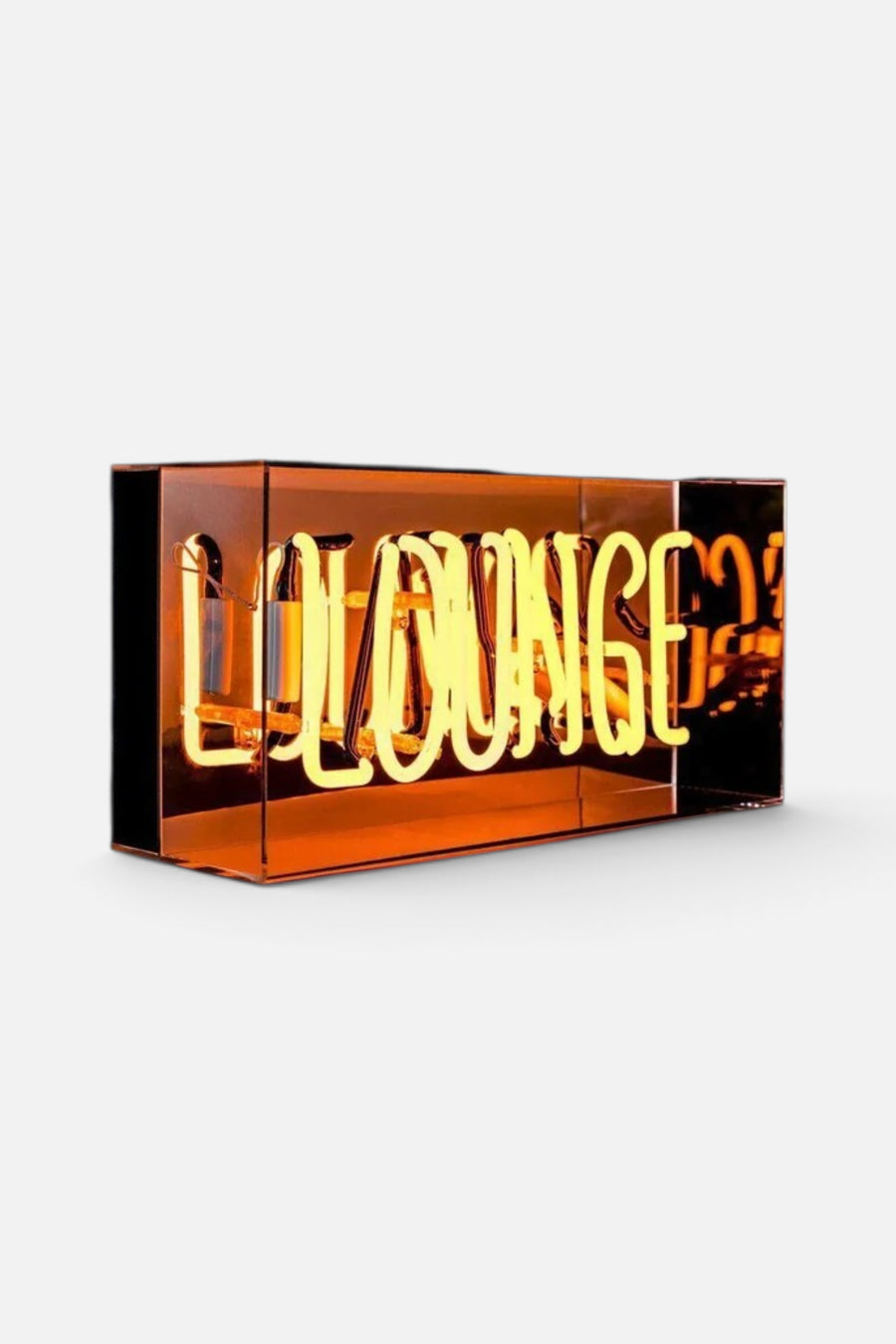 Locomocean 'Lounge' Acrylic Box Neon Light In Orange – front view