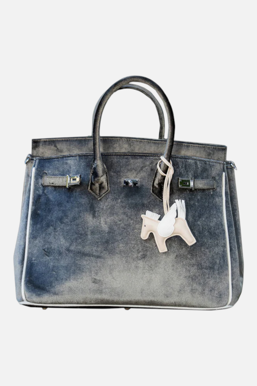 London Velvet Tote Bag – back view