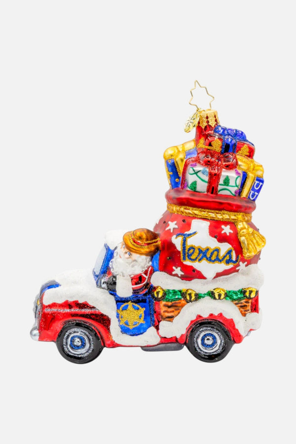 Lone Star Santa Cruiser Ornament