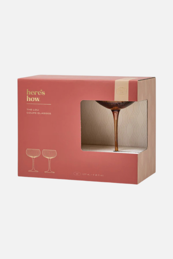 Lou Coupe Glass Set of 2 in Amber