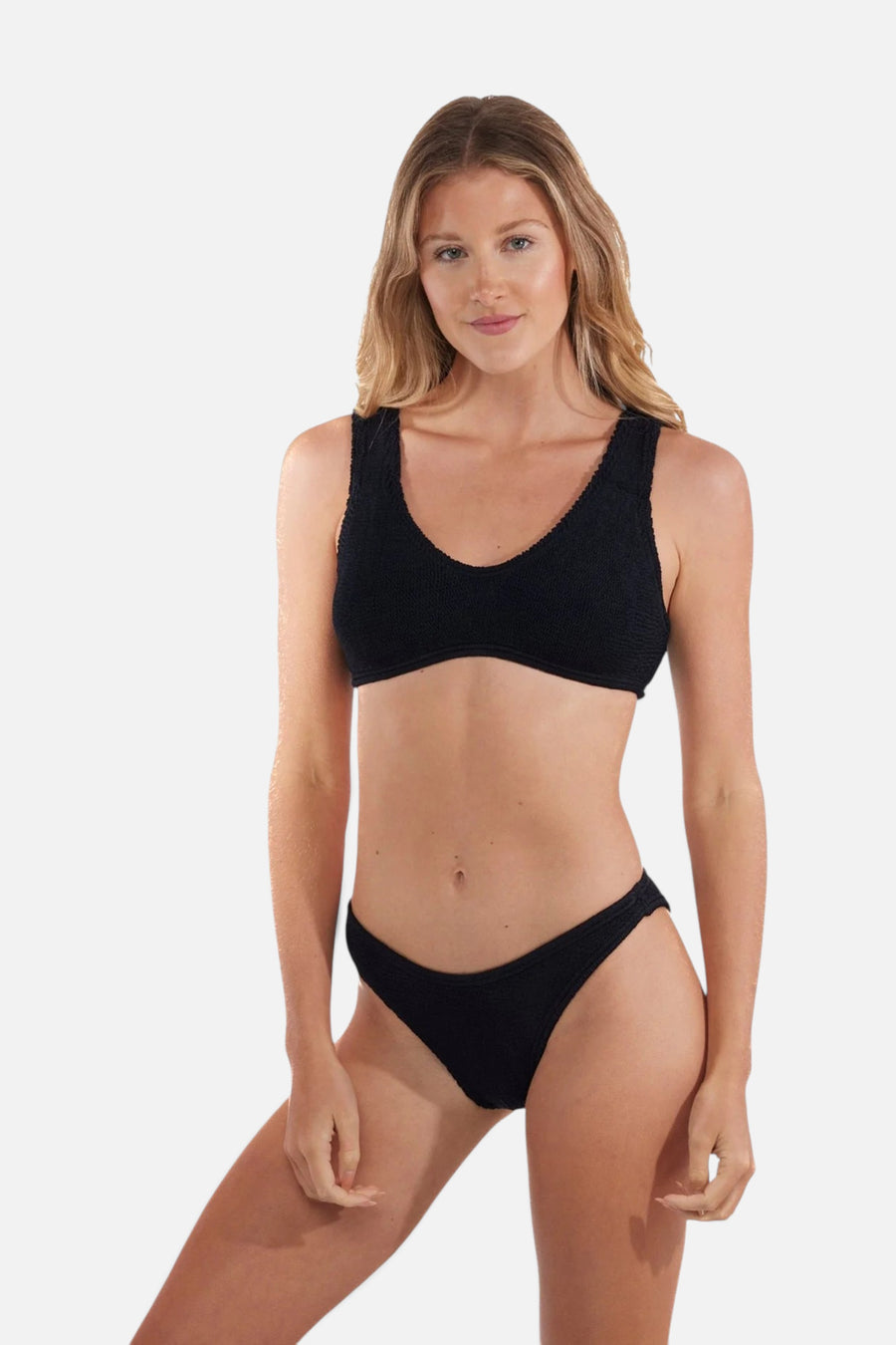 Love & Bikinis Barcelona Classic One Size Biking Top Only in Black – front view