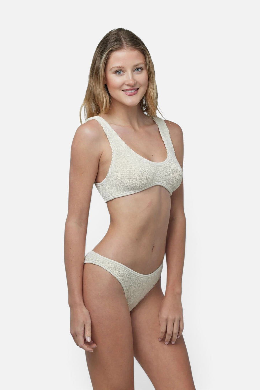 Love & Bikinis Barcelona Classic One Size Biking Top Only in Macadamia – front view