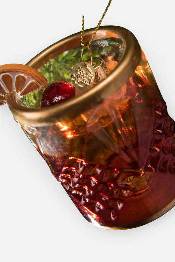 Love & Victory Old Fashioned Cocktail Christmas Ornament