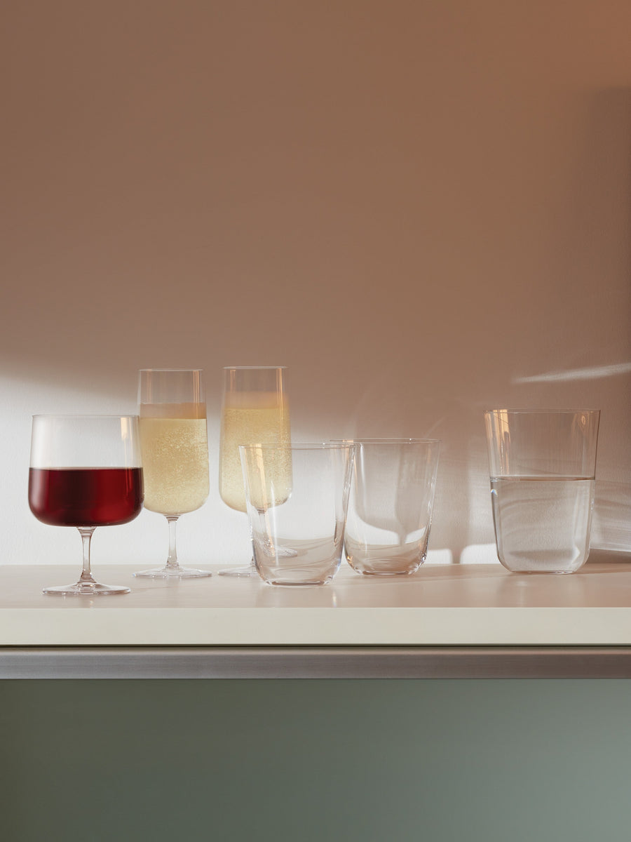 LSA International Arc Tumbler in Clear 19 Oz, Set of 4 – flat lay