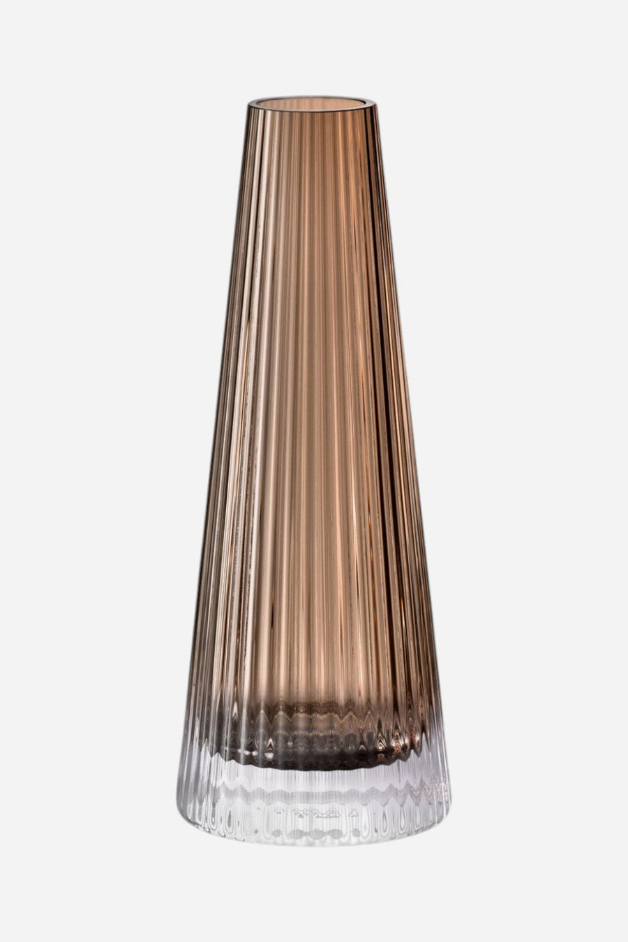 LSA International Beacon Candleholder/Vase 8.75in in Taupe/Jet Black – back view