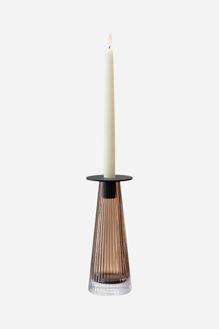 LSA International Beacon Candleholder/Vase 8.75in in Taupe/Jet Black – detail