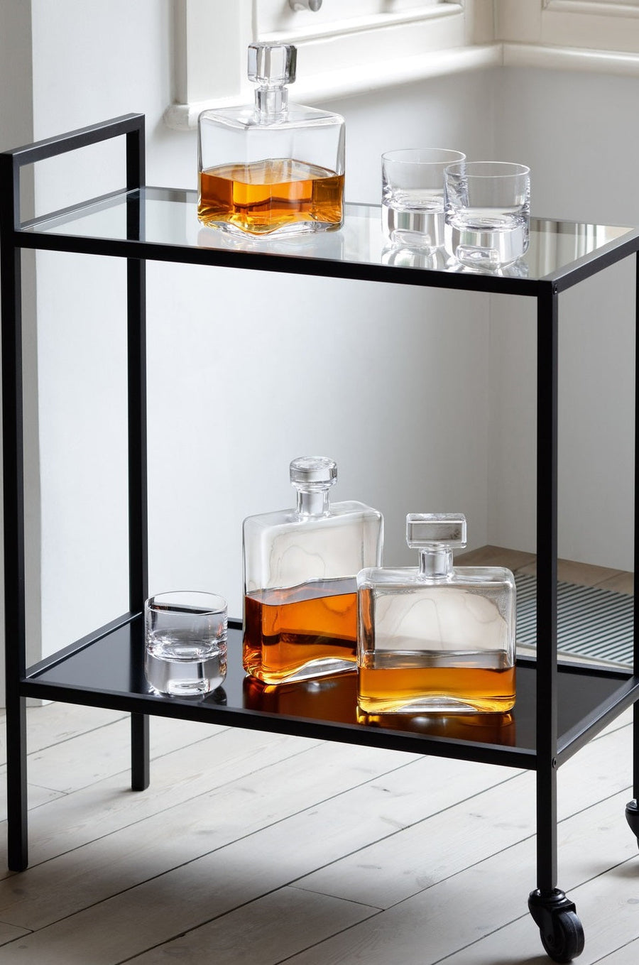LSA International Cask Whiskey Square Decanter, 34 oz – side view