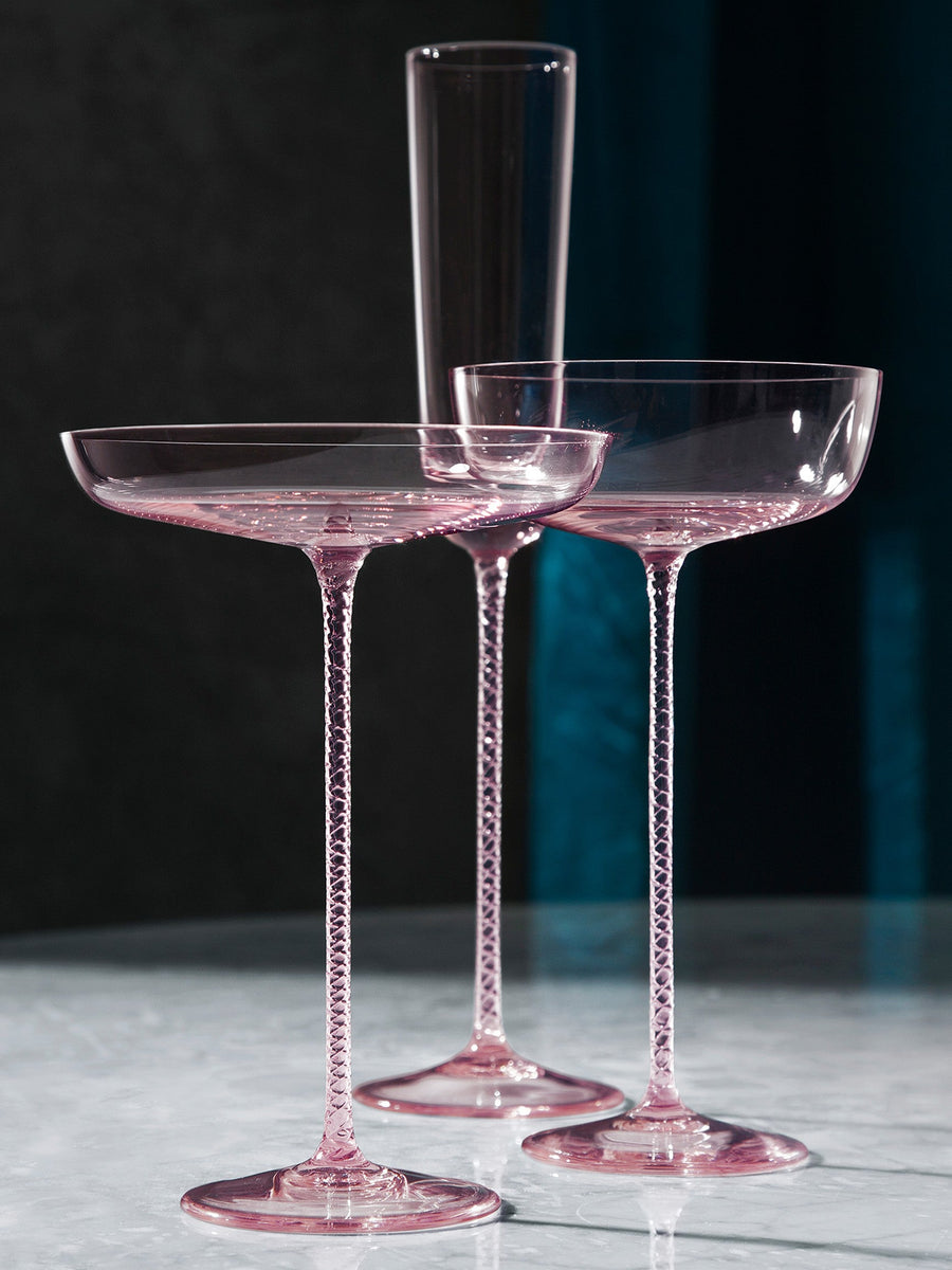 LSA International Champagne Saucer In Pink, Set of 2 – detail