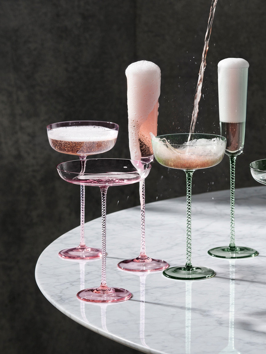 LSA International Champagne Saucer In Pink, Set of 2 – flat lay