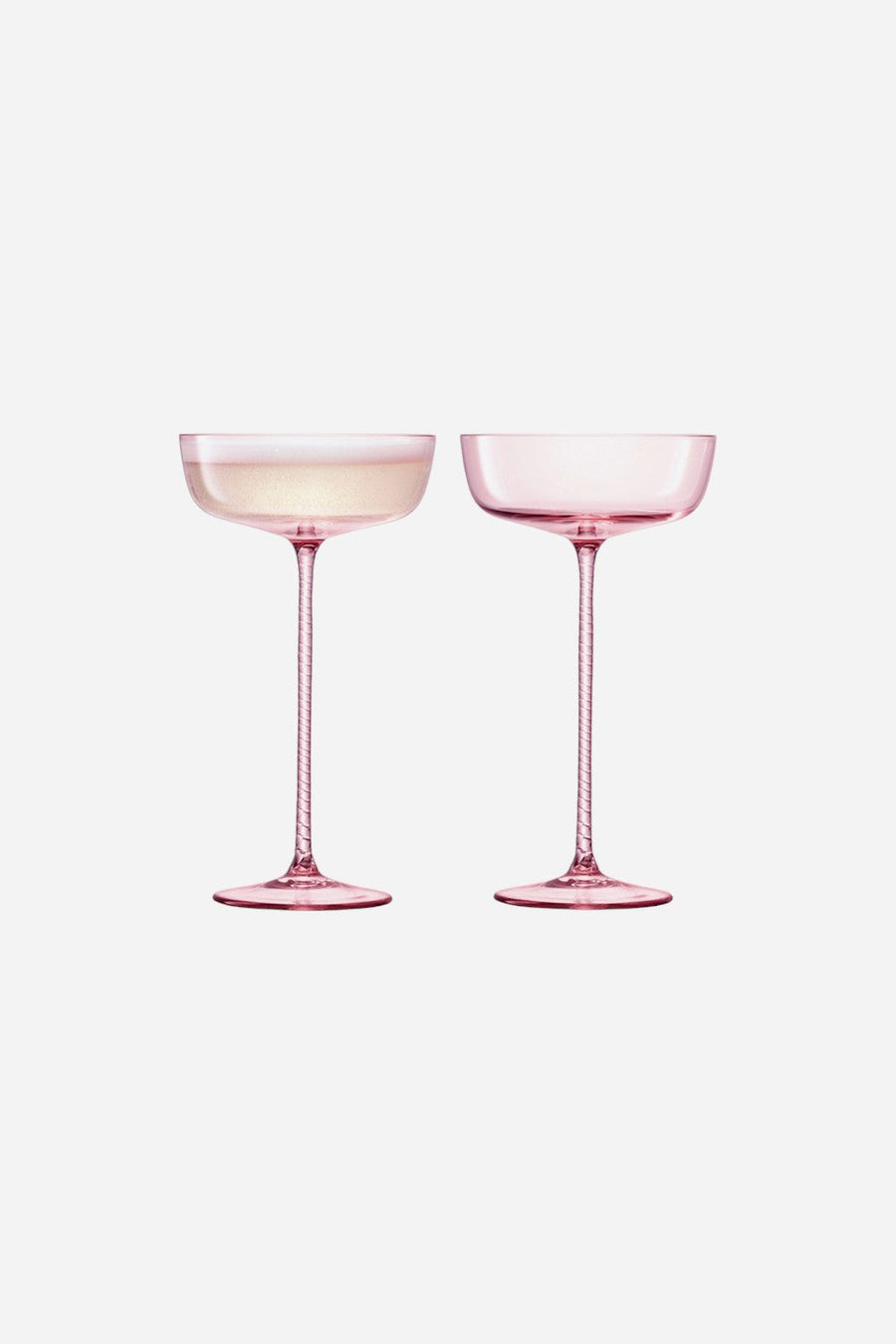 LSA International Champagne Saucer In Pink, Set of 2 – front view