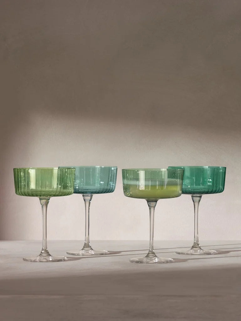 LSA International Gems Champagne/Cocktail Glass in Jade 8 Oz, Set of 4 – alternate