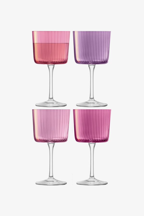LSA International Gems Wine Glass in Garnet 8 Oz, Set of 4