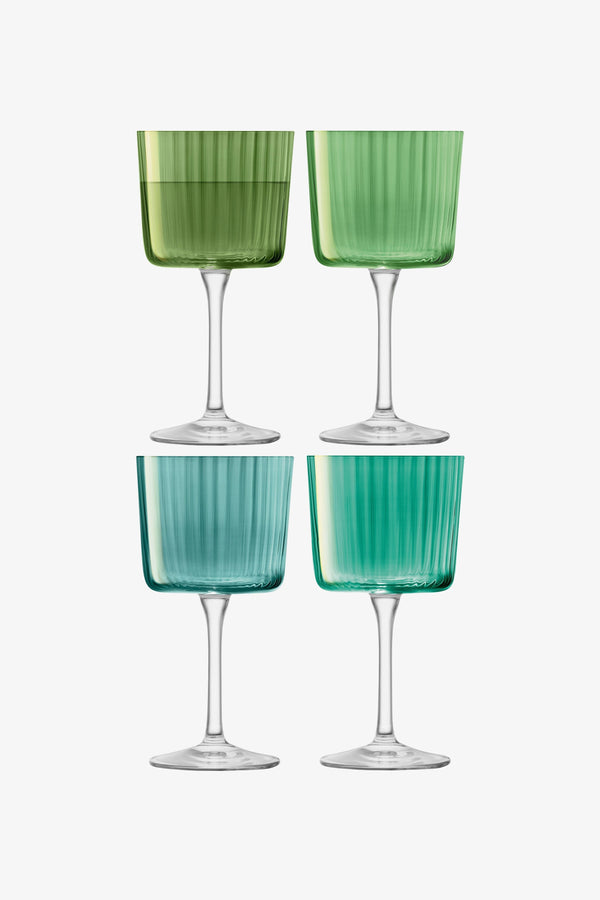 LSA International Gems Wine Glass in Jade 8 Oz, Set of 4