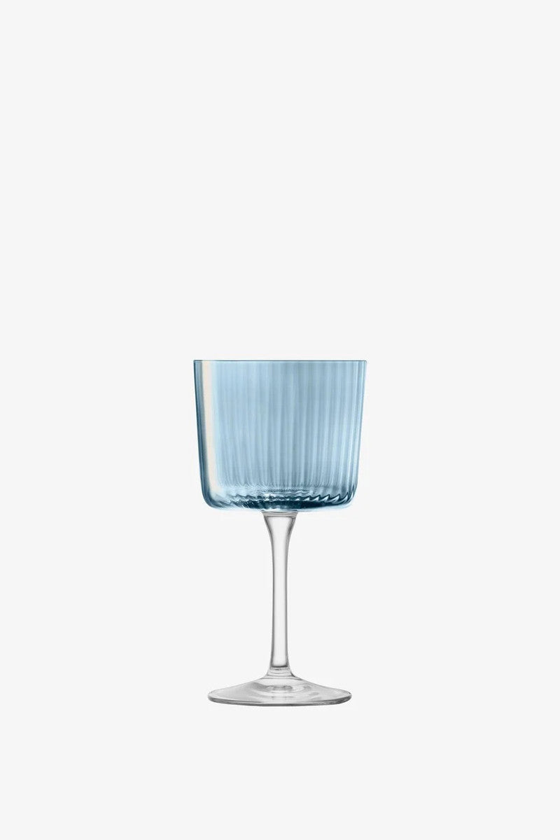 LSA International Gems Wine Glass in Sapphire 8 Oz, Set of 4 – back view