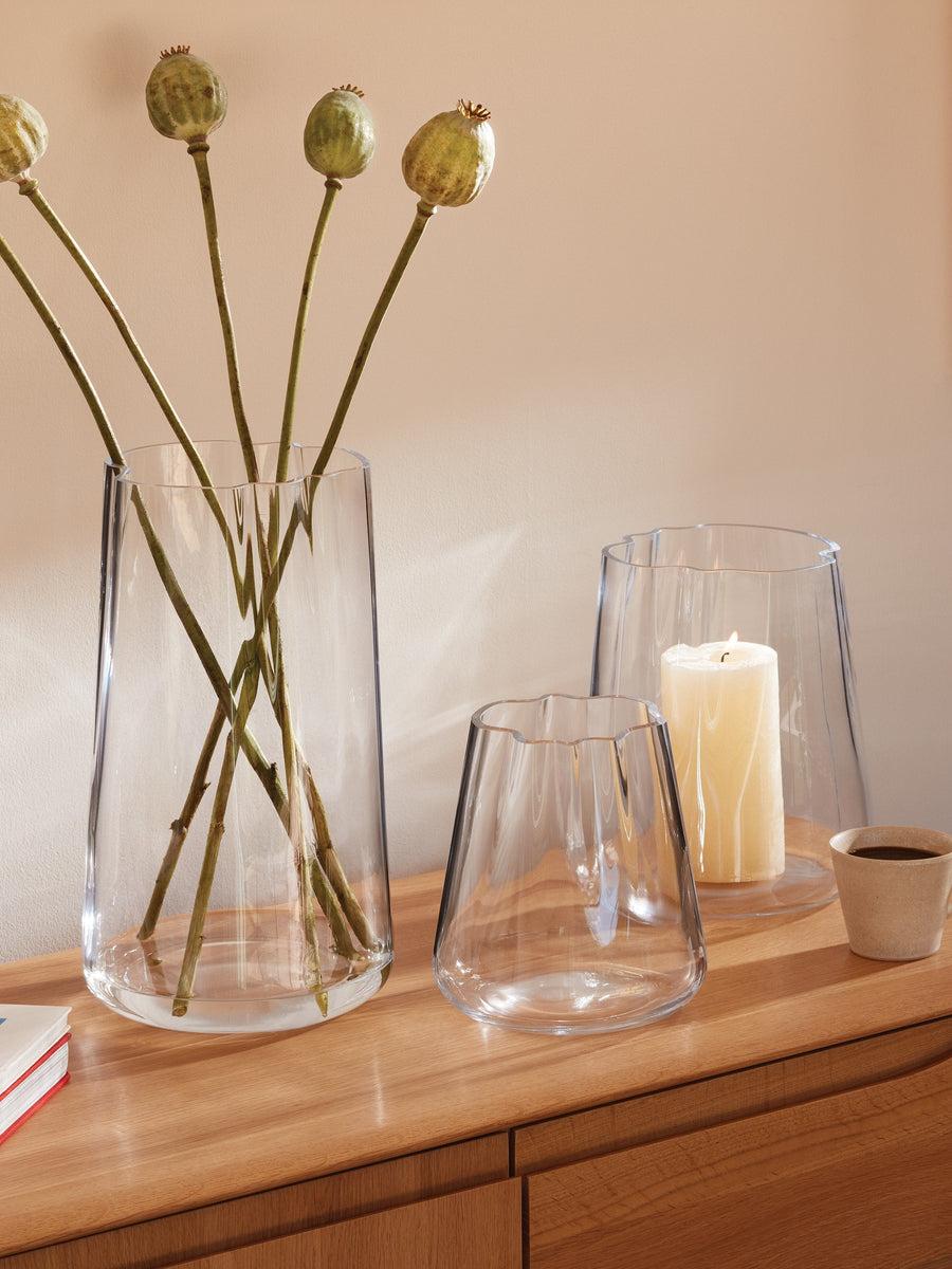LSA International Lagoon Vase/Lantern Clear - 9.5in – detail