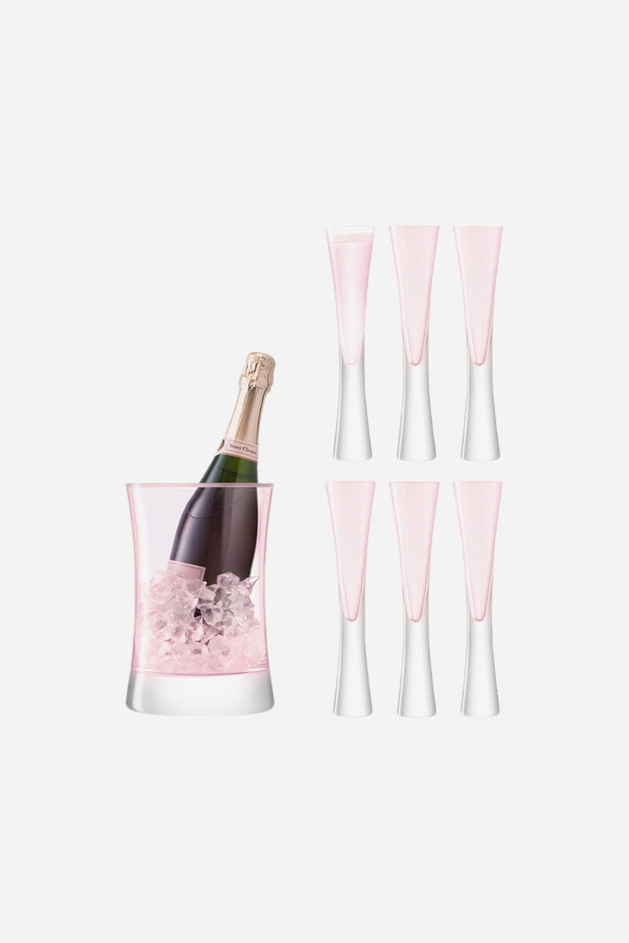 LSA International Moya Champagne Serving Set, 6 oz Blush – front view