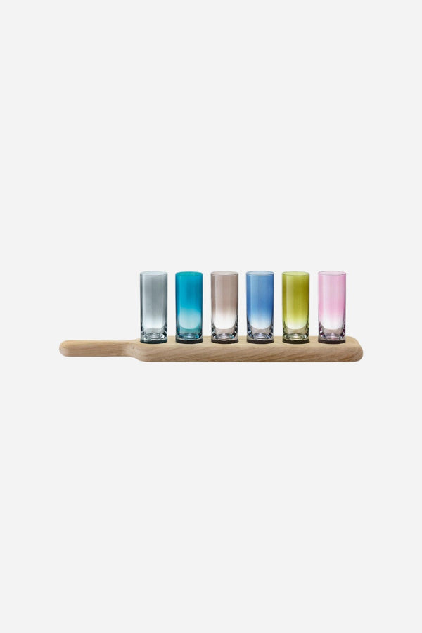LSA International Paddle Shot Glass & Oak Paddle Set
