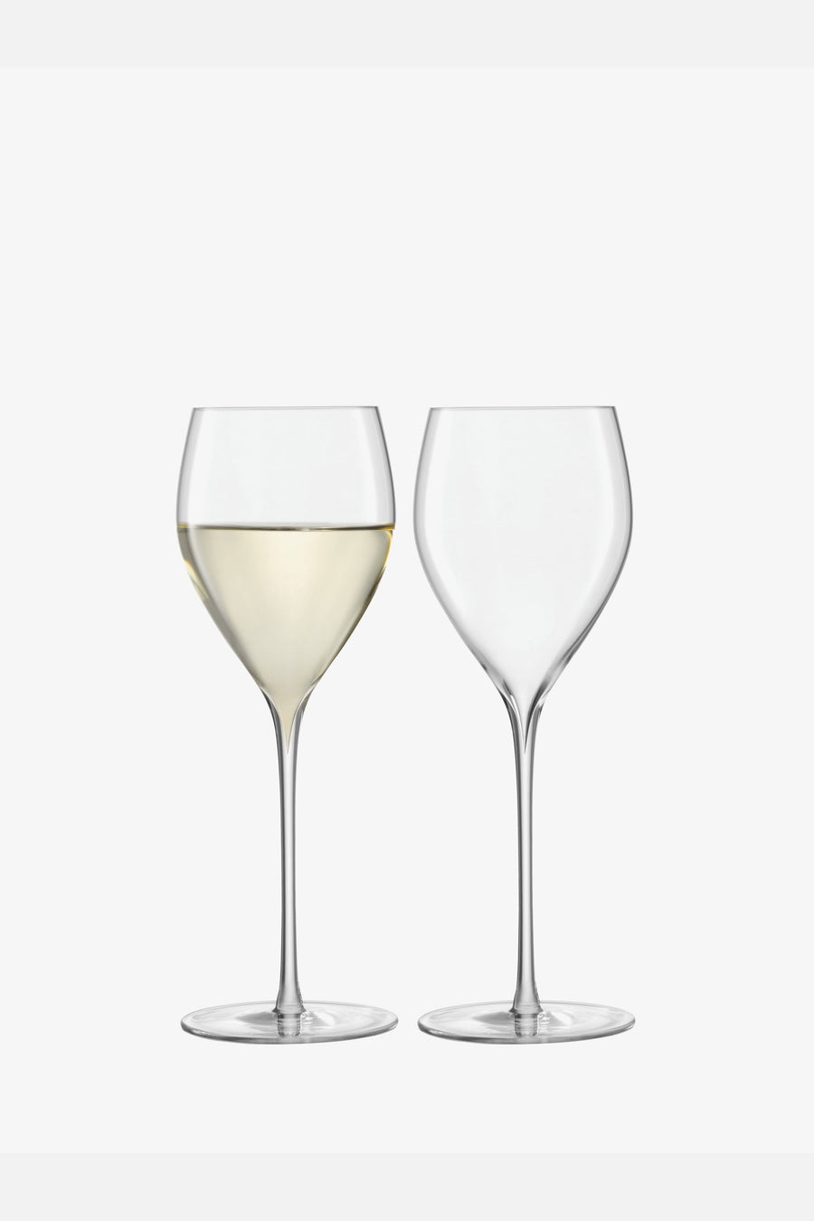 LSA International Savoy White Wine Glasses, 12oz Clear - Set of 2 – side view