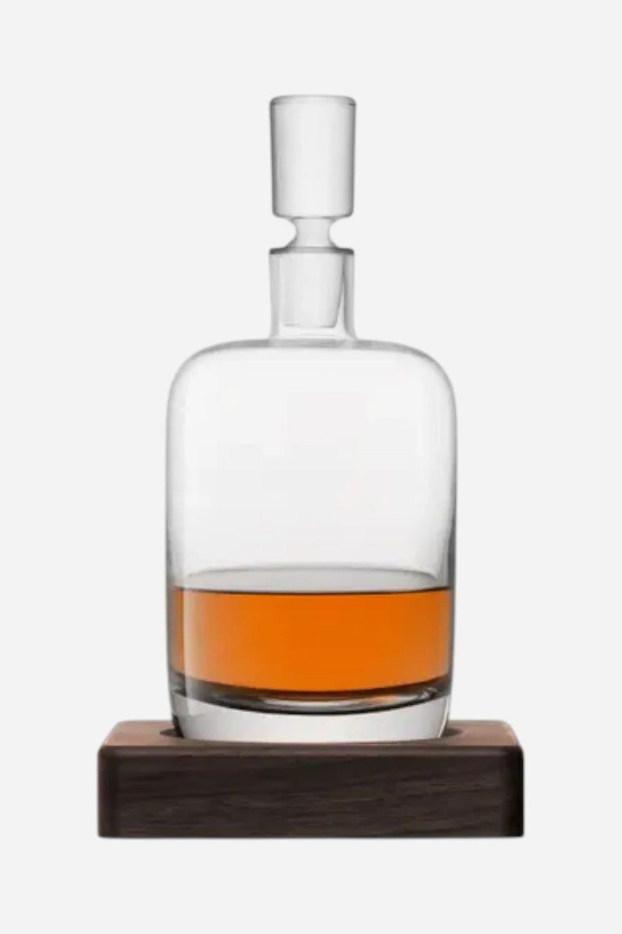 LSA International Whiskey Renfrew Decanter & Walnut Base – back view